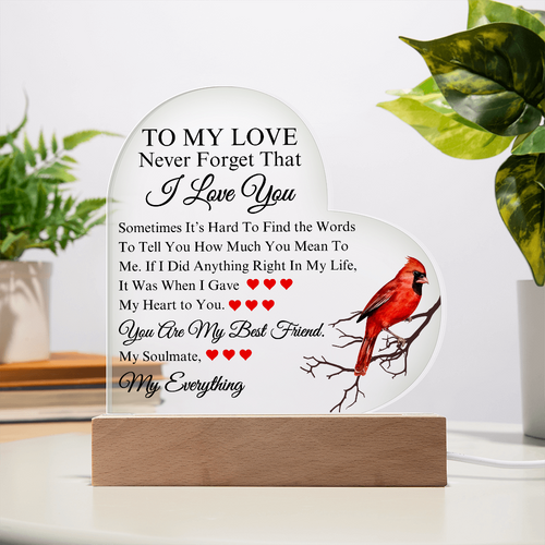 Romantic To My Love | Acrylic Keepsake | Heartfelt Message for Couples | Perfect Birthday, Anniversary, Valentines Gift Idea for Him or Her