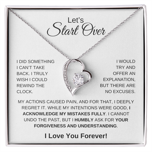 Let's Start Over | White | Heart Necklace | Valentine's Day Gift