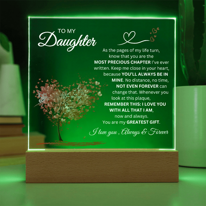 To My Daughter | Most Precious Chapter | Acrylic Plaque