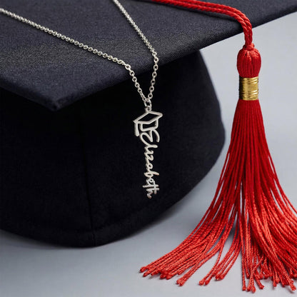 Graduation Keepsake Name Necklace: Personalized Gift for Her New Chapter