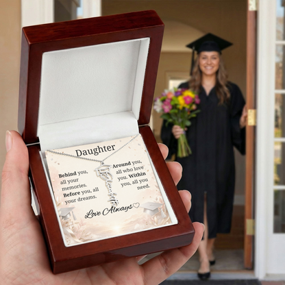 Graduation Keepsake Name Necklace: Personalized Gift for Her New Chapter