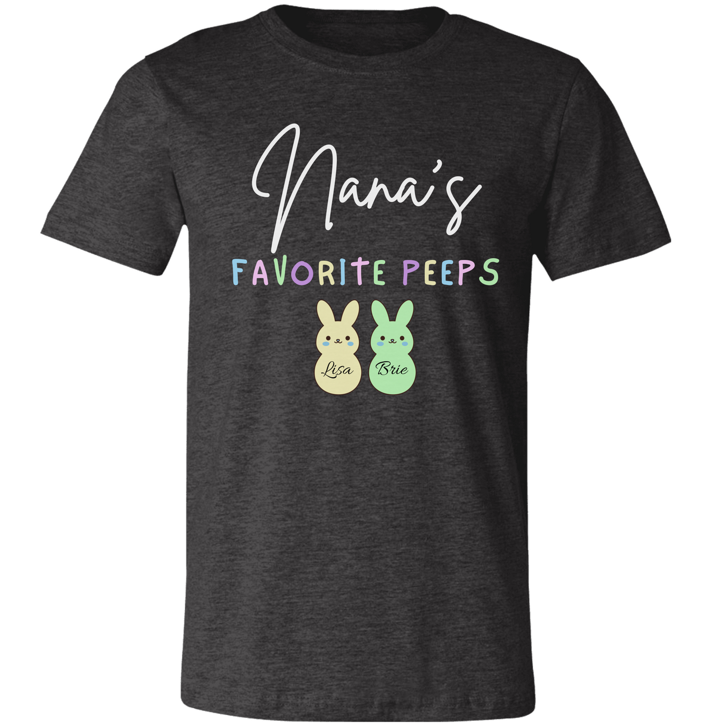 Personalized Nana's Favorite Peeps Shirt – Custom Bunny Easter Shirt with Kids Names – Gift for Nana, Grandma Easter Shirt