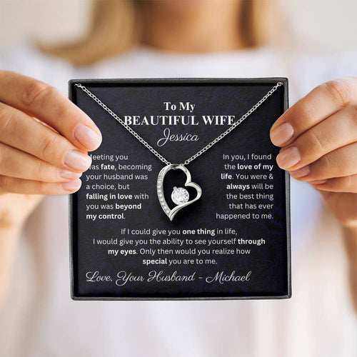 To My Beautiful Wife | Forever Love Necklace | Personalized