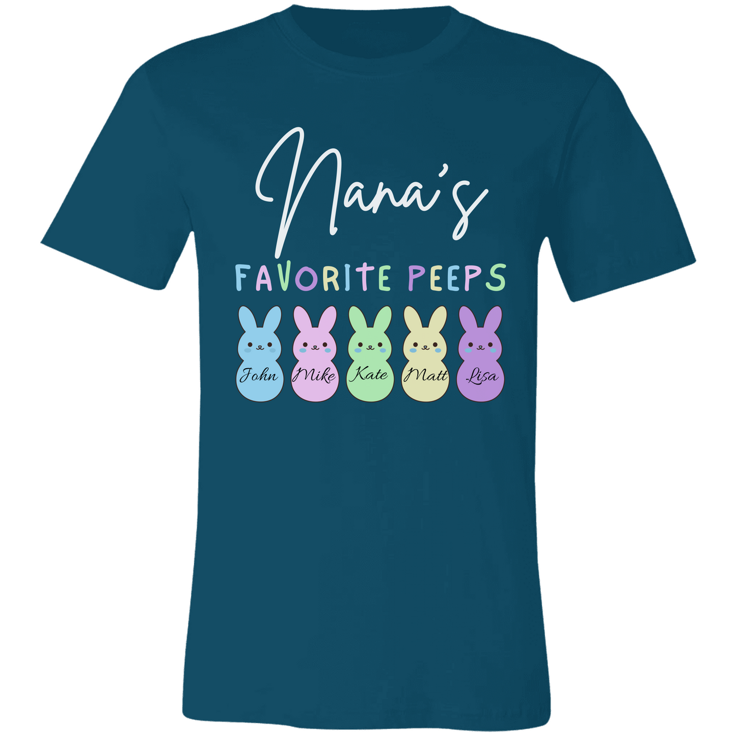 Personalized Nana's Favorite Peeps Shirt – Custom Bunny Easter Shirt with Kids Names – Gift for Nana, Grandma Easter Shirt