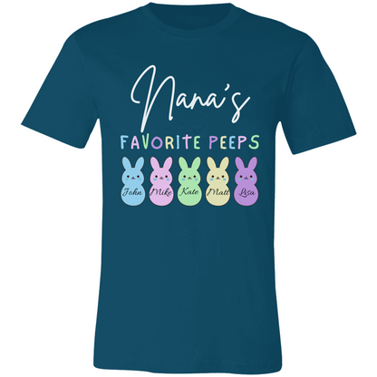 Personalized Nana's Favorite Peeps Shirt – Custom Bunny Easter Shirt with Kids Names – Gift for Nana, Grandma Easter Shirt