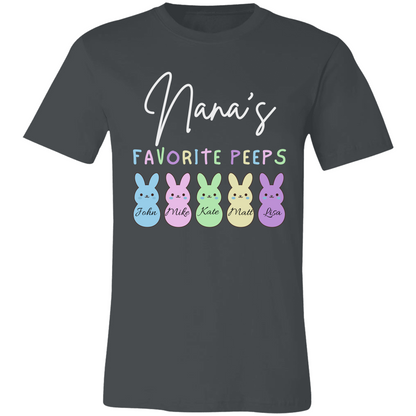 Personalized Nana's Favorite Peeps Shirt – Custom Bunny Easter Shirt with Kids Names – Gift for Nana, Grandma Easter Shirt