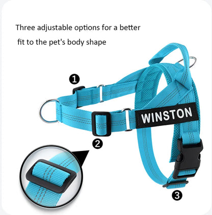 Personalized Reflective Dog Harness - Stop Pulling in Just a Few Walks