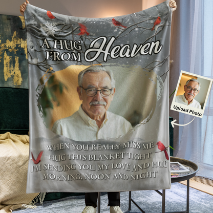 Hug From Heaven | Personalized Memory Photo Blanket | Memorial Blanket