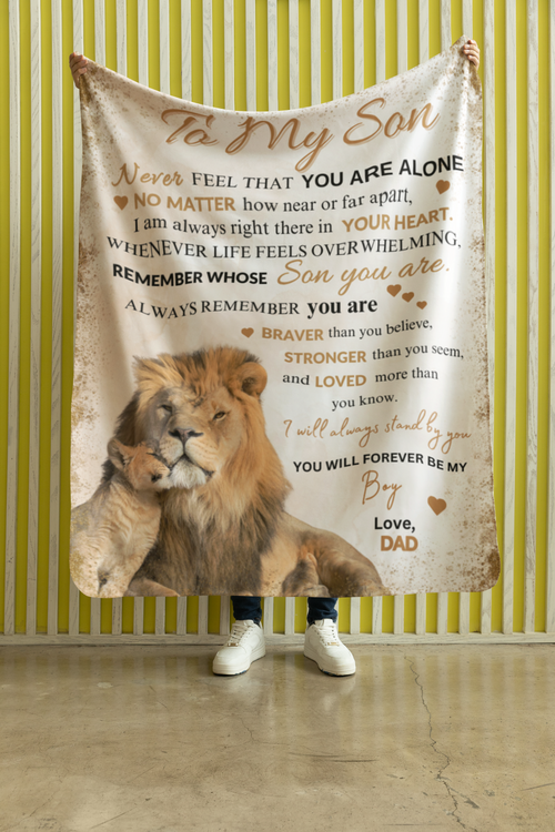 To My Son | Lion Blanket | Love Dad
