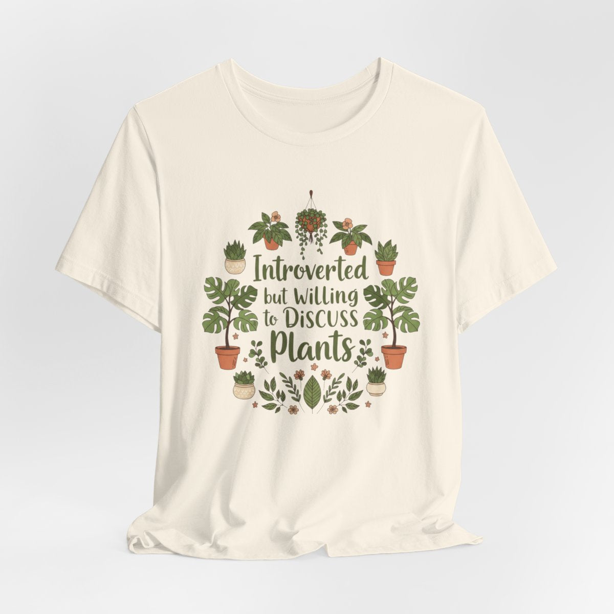 Introverted But Willing to Discuss Plants Shirt, Funny Plant Lover Tee, Introvert Gardening Shirt, Plant Lady Gift