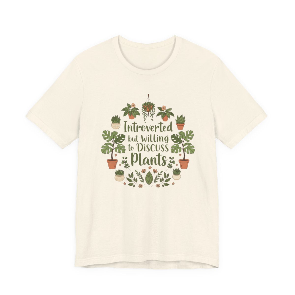 Introverted But Willing to Discuss Plants Shirt, Funny Plant Lover Tee, Introvert Gardening Shirt, Plant Lady Gift