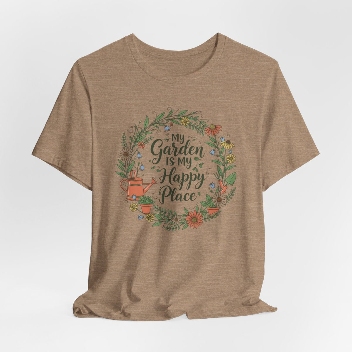 My Garden Is My Happy Place Shirt, Gardening T-Shirt, Plant Lover Gift, Floral Garden & Gardner Tee