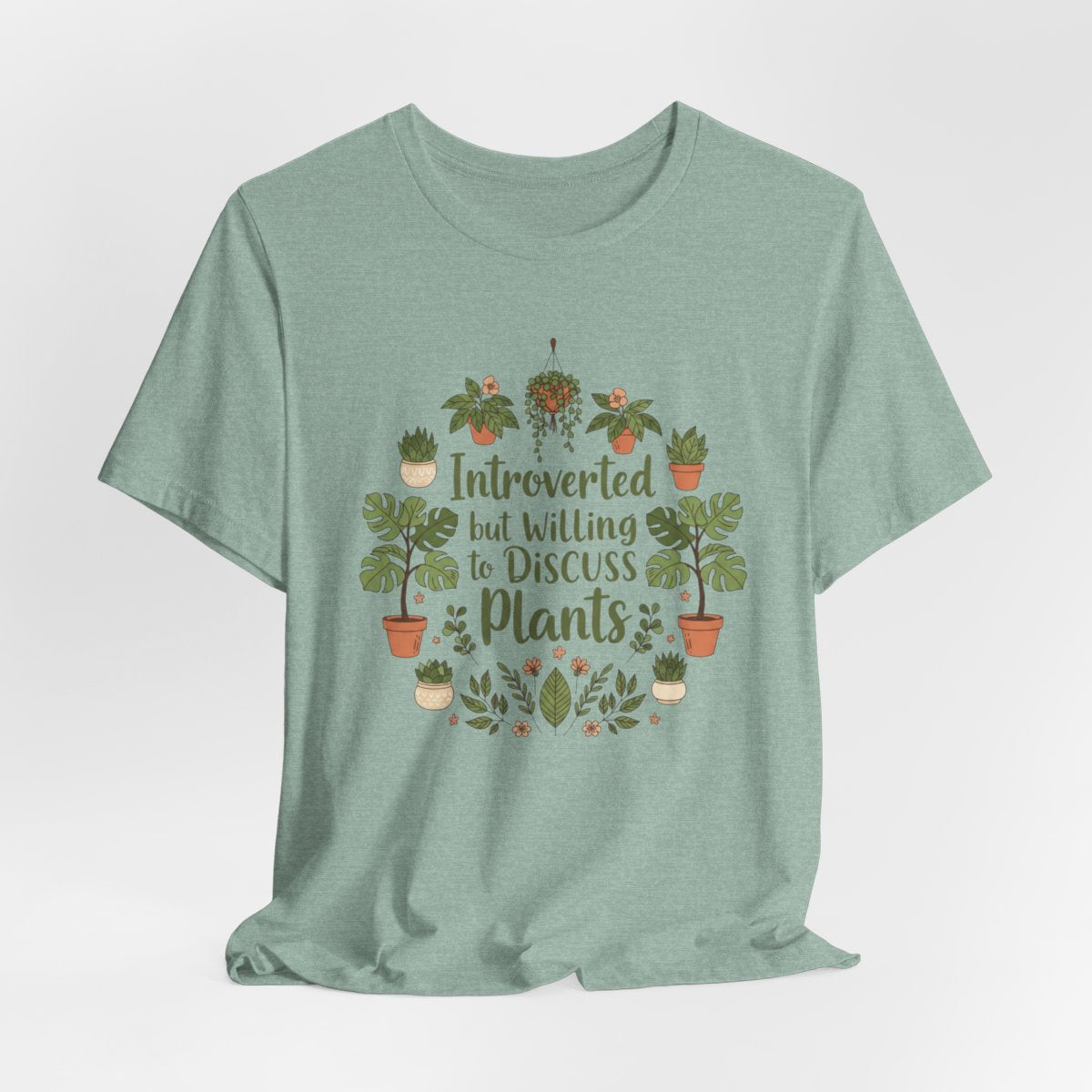 Introverted But Willing to Discuss Plants Shirt, Funny Plant Lover Tee, Introvert Gardening Shirt, Plant Lady Gift