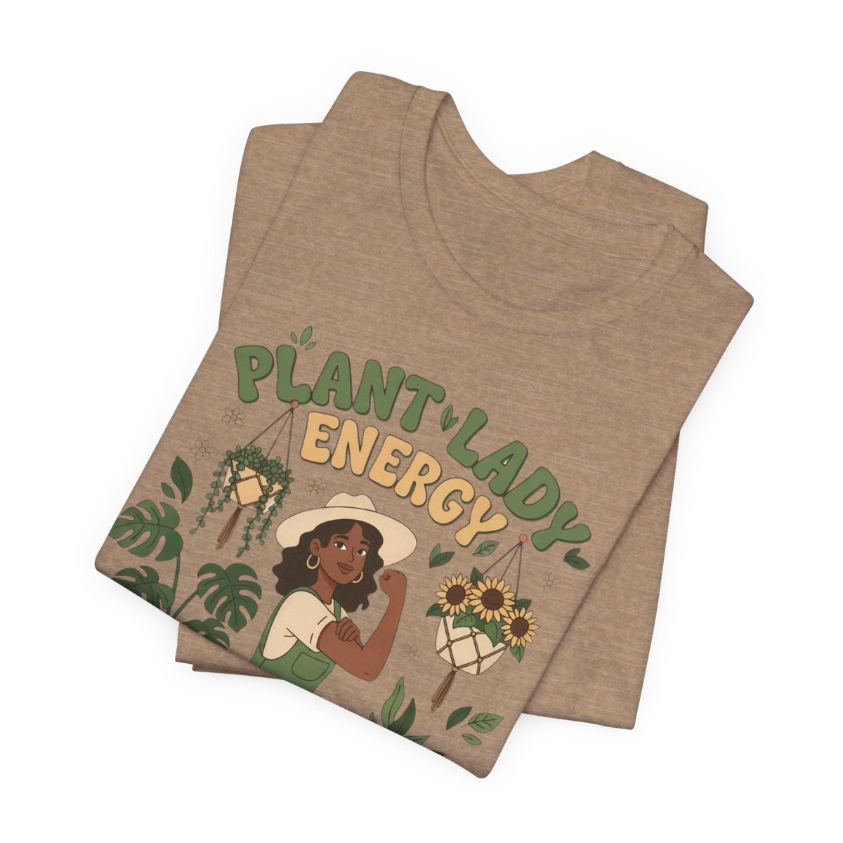 Plant Lady Energy Shirt, Funny Plant Lover Tee, Gardening Shirt, Plant Mom Gift, Botanical Aesthetic T-Shirt