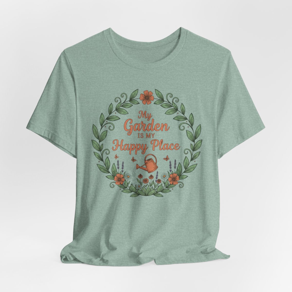 My Garden Is My Happy Place Shirt, Gardening T-Shirt, Plant Lover Gift, Floral Garden Tee