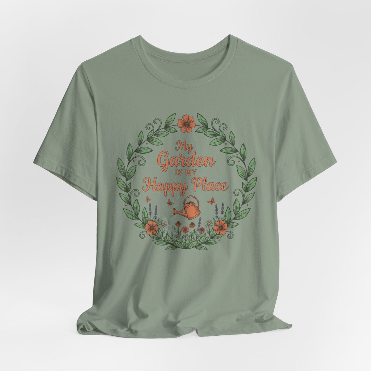My Garden Is My Happy Place Shirt, Gardening T-Shirt, Plant Lover Gift, Floral Garden Tee