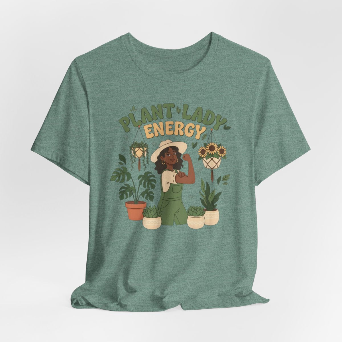 Plant Lady Energy Shirt, Funny Plant Lover Tee, Gardening Shirt, Plant Mom Gift, Botanical Aesthetic T-Shirt