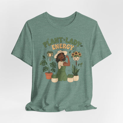 Plant Lady Energy Shirt, Funny Plant Lover Tee, Gardening Shirt, Plant Mom Gift, Botanical Aesthetic T-Shirt