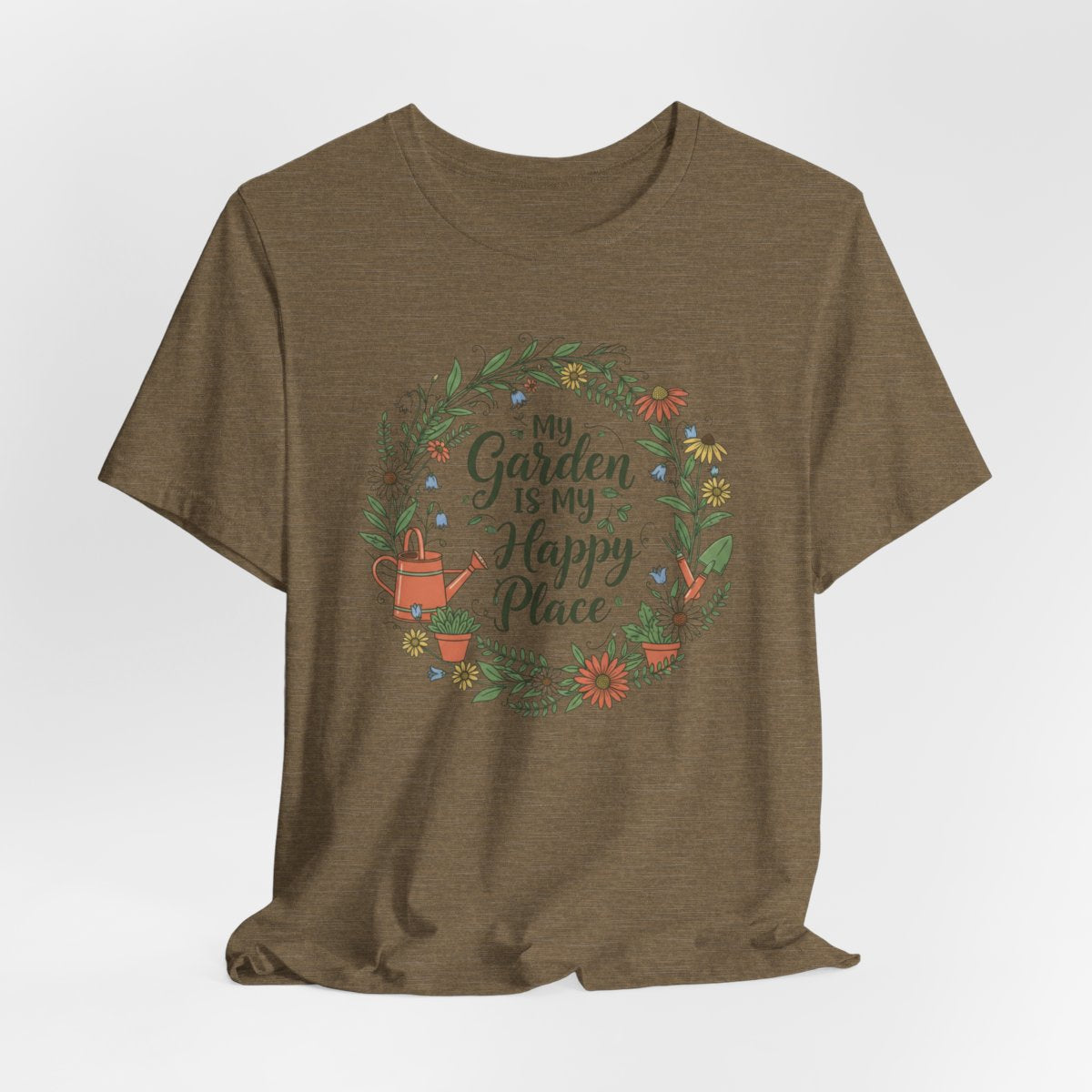 My Garden Is My Happy Place Shirt, Gardening T-Shirt, Plant Lover Gift, Floral Garden & Gardner Tee