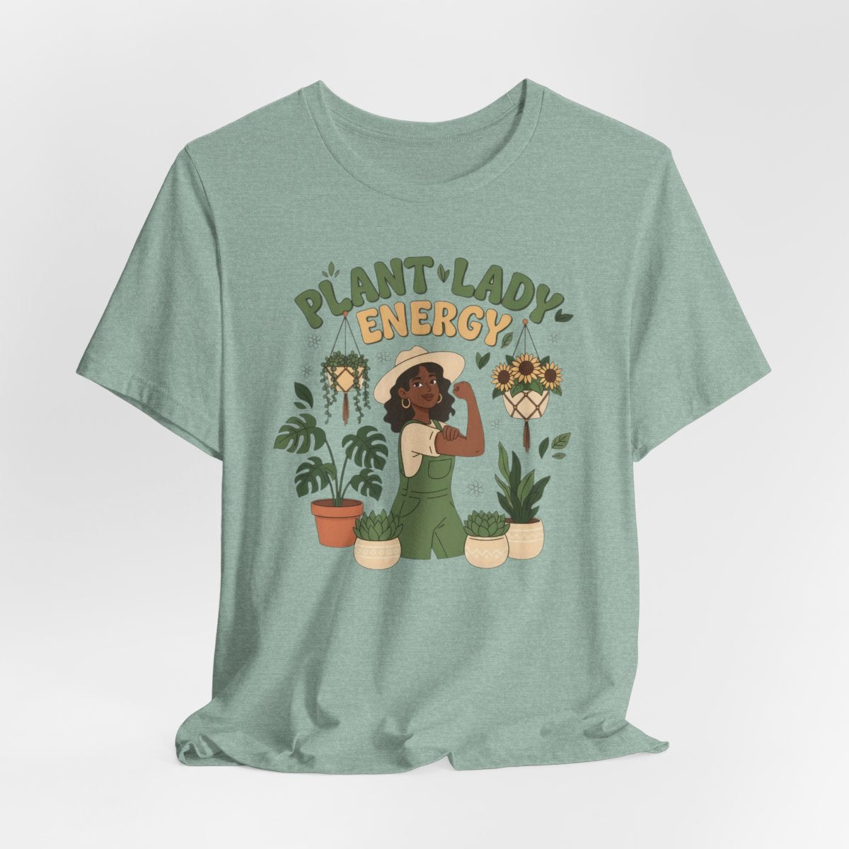 Plant Lady Energy Shirt, Funny Plant Lover Tee, Gardening Shirt, Plant Mom Gift, Botanical Aesthetic T-Shirt