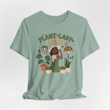 Plant Lady Energy Shirt, Funny Plant Lover Tee, Gardening Shirt, Plant Mom Gift, Botanical Aesthetic T-Shirt